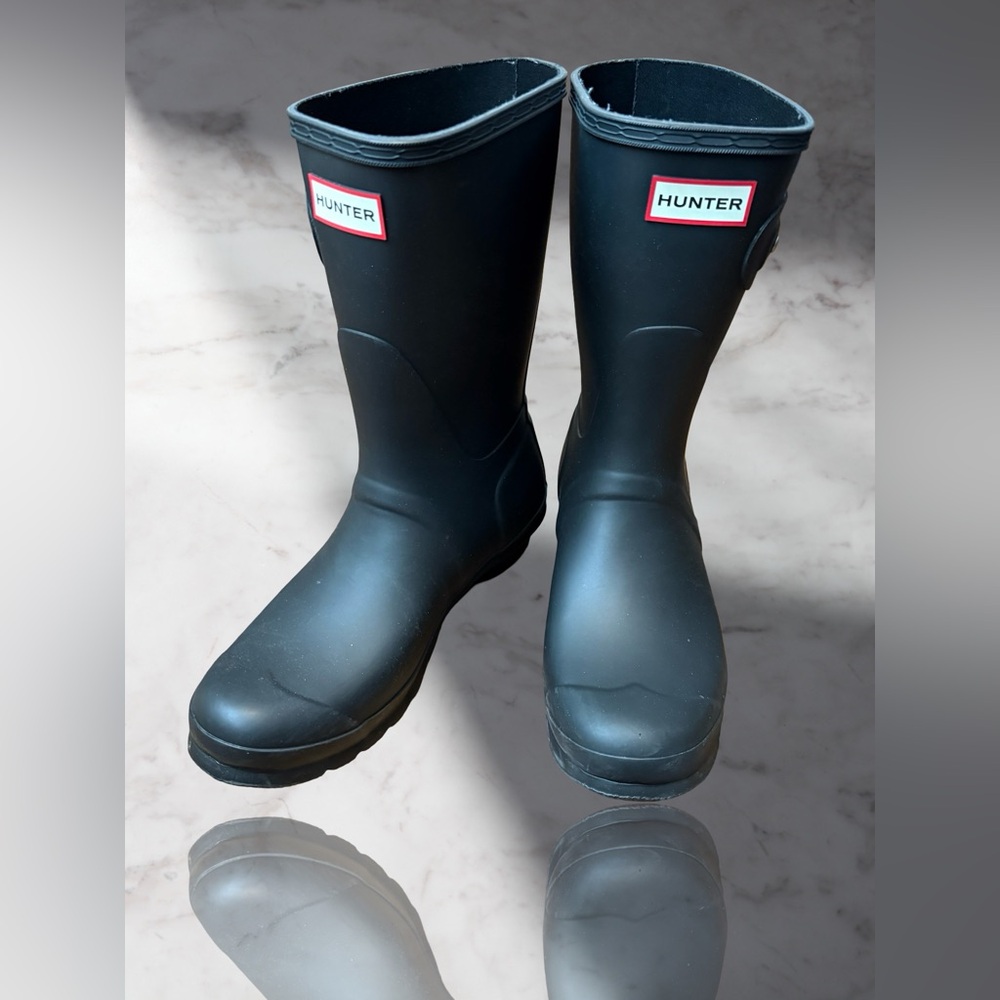 Hunter Women's Original Short Mid-Calf Rubber Rain Boot - 10 Color Black